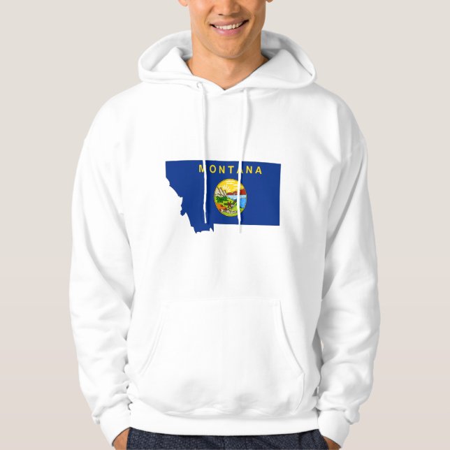 Veste À Capuche Carte de drapeau du Montana (Devant)