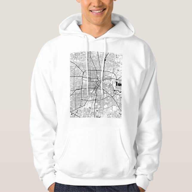 Veste À Capuche Carte de Houston Texas (Devant)