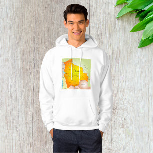 Veste À Capuche Carte de la Bolivie avec les villes et les frontiè