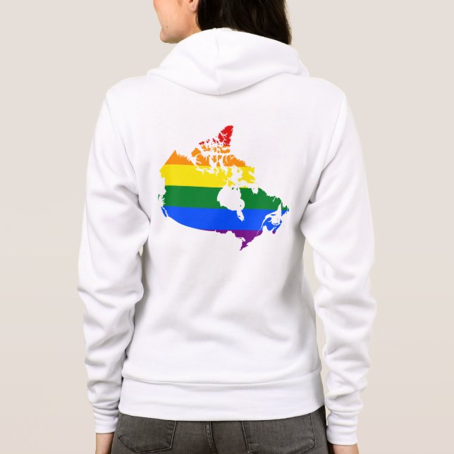 Veste À Capuche Carte de la fierté canadienne LGBT (Dos)