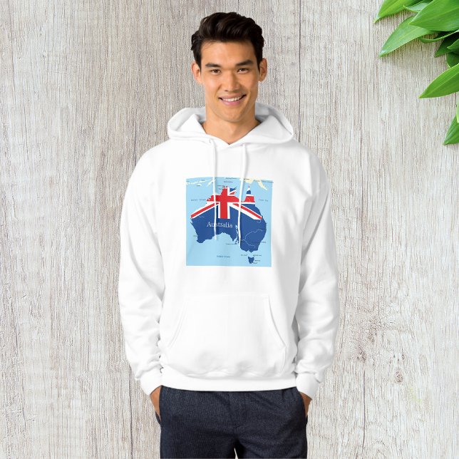 Veste À Capuche Carte de la silhouette du drapeau australien (Créateur téléchargé)