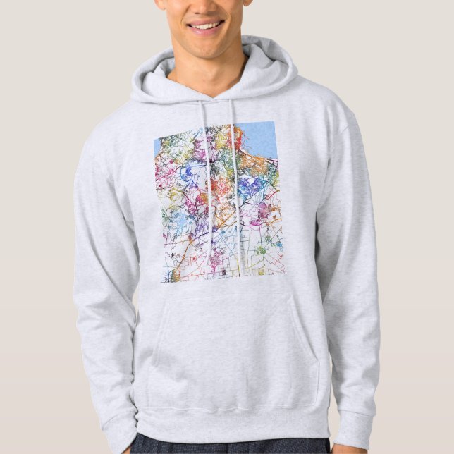 Veste À Capuche Carte de la ville d'Alger Algérie (Devant)