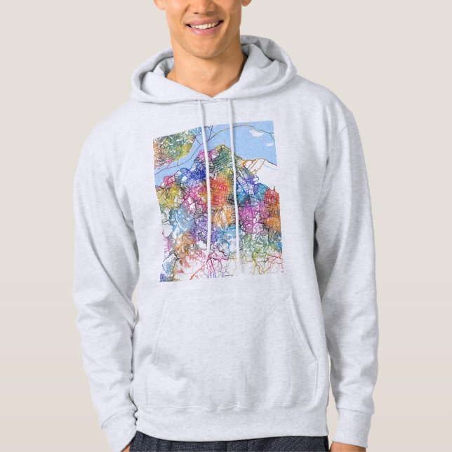 Veste À Capuche Carte de la ville de Kinshasa RD Congo (Devant)