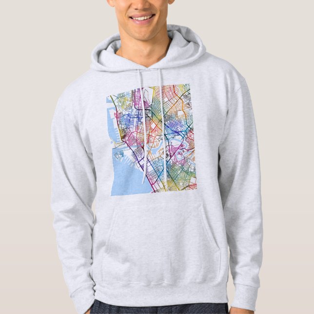 Veste À Capuche Carte de la ville de Manille Philippines (Devant)