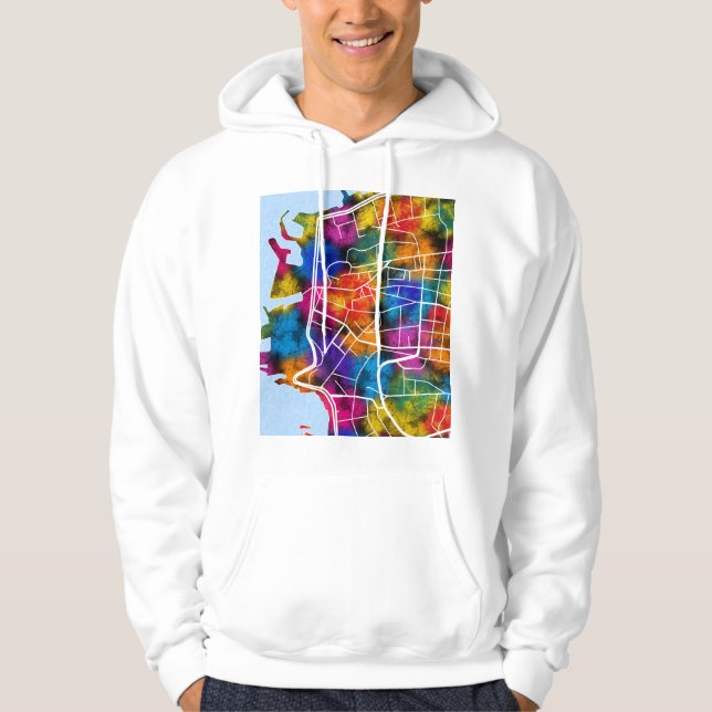 Veste À Capuche Carte de la ville de Ras Beirut Liban (Devant)