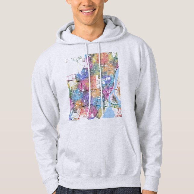 Veste À Capuche Carte de la ville d'Omsk Russie (Devant)