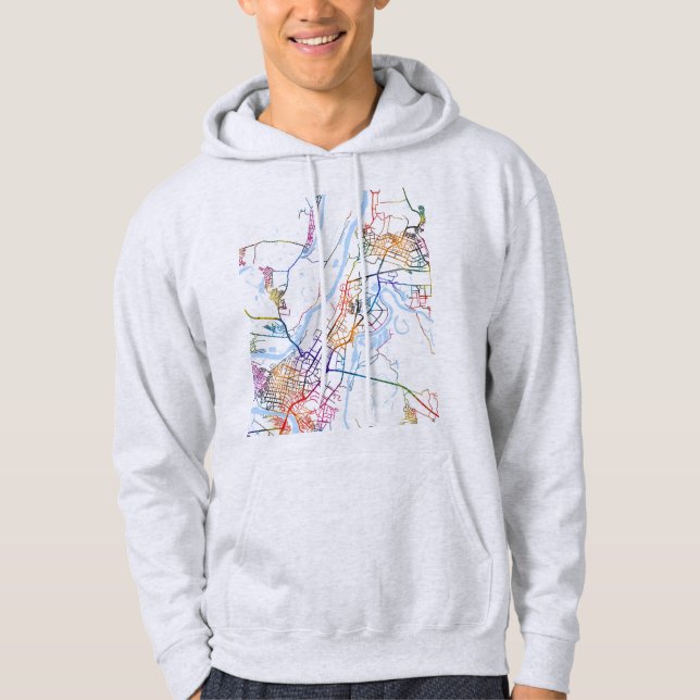 Veste À Capuche Carte de la ville d'Oufa Russie (Devant)