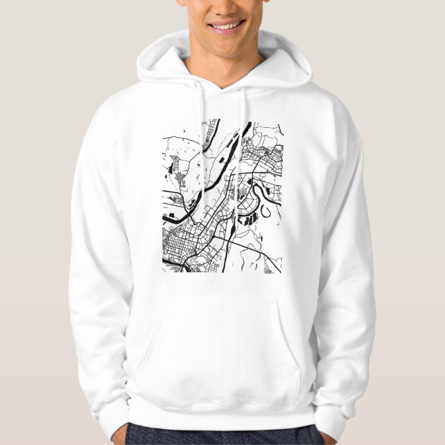 Veste À Capuche Carte de la ville d'Oufa Russie (Devant)