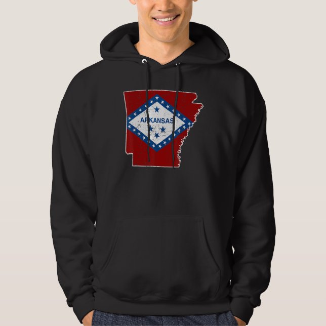 Veste À Capuche Carte de l'état de l'Amérique triste Arkansa (Devant)