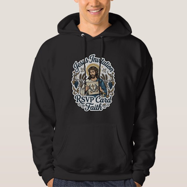 Veste À Capuche Carte de réponse à l'invitation de Jésus Foi Invit (Devant)