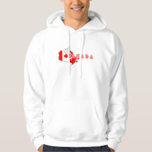 Veste À Capuche Carte de script Canada simple moderne