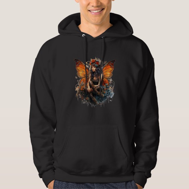 Veste À Capuche Carte de Tarot Fée Gothique Fairycore esthétique (Devant)
