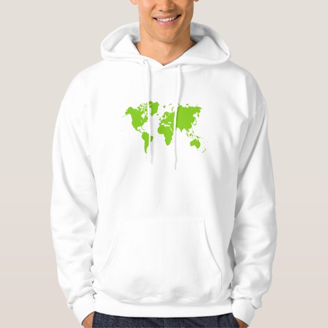 Veste À Capuche Carte du monde - Martian Green (Devant)