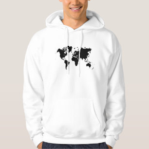 Veste À Capuche Carte du monde - noir