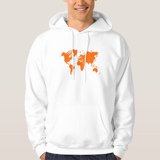 Veste À Capuche Carte du monde - Orange (Devant)