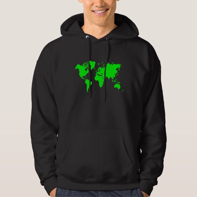Veste À Capuche Carte du monde - Vert (Devant)
