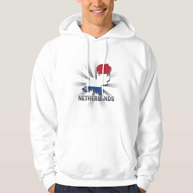 Veste À Capuche Carte néerlandaise 2,0 de drapeau (Devant)