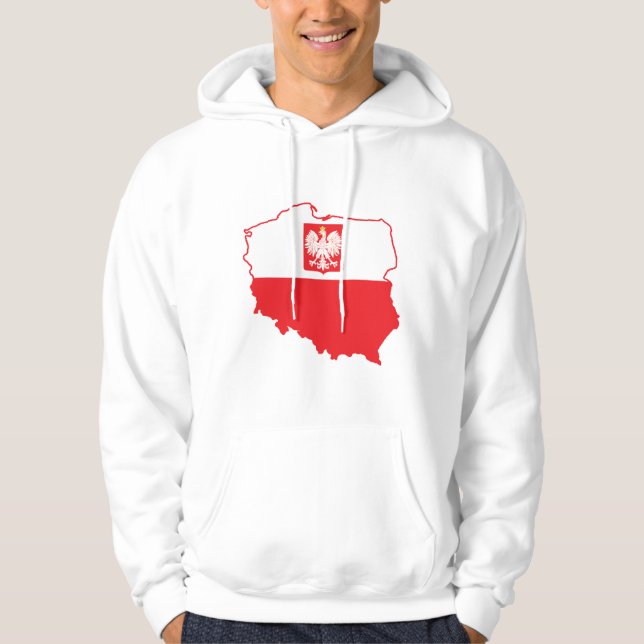 Veste À Capuche Carte Pologne En Polonais (Devant)