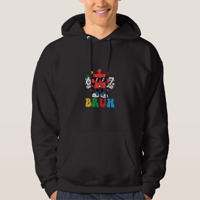 Veste À Capuche Casse-tête de l'autisme 6 7 Main Blessure (Devant)