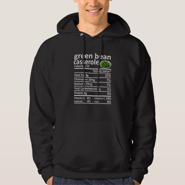 Veste À Capuche Cassoulet de Haricots Verts Nutrition Faits Alimen (Devant)