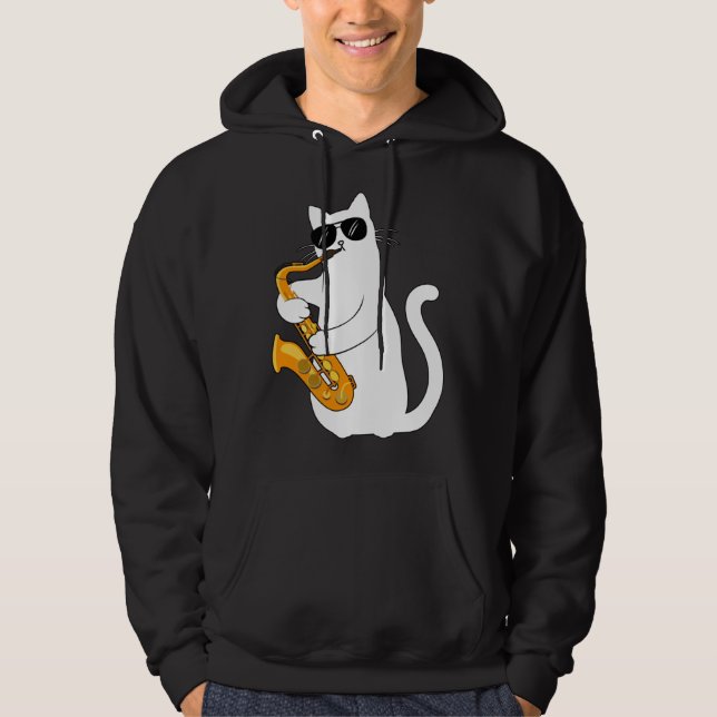 Veste À Capuche Cat  Cat Saxophone Tee  Cat Sax (Devant)