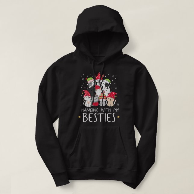 Veste À Capuche Cat Lover Christmas Tree Kawaii Cat Best (Design devant)