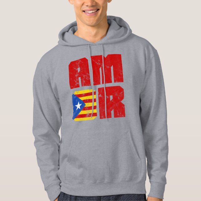 Veste À Capuche Catalogne Amor, Amour, Indépendance Catalane (Devant)