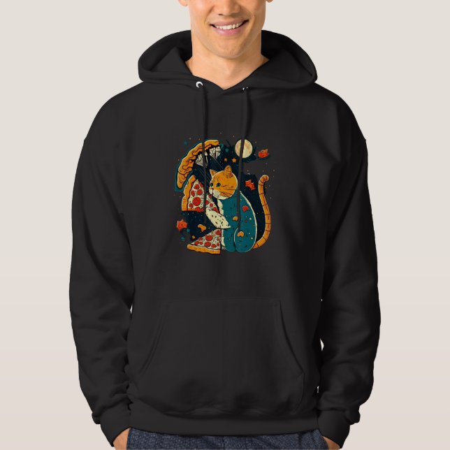 Veste À Capuche Cats And Pizza Funny Design Cat Lovers Pizza Lover (Devant)