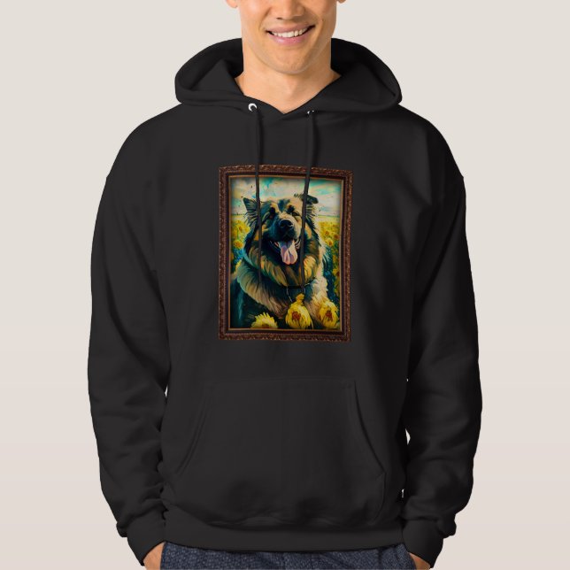 Veste À Capuche Caucasian Shepherd Painting Sunflower Flower Mom W (Devant)