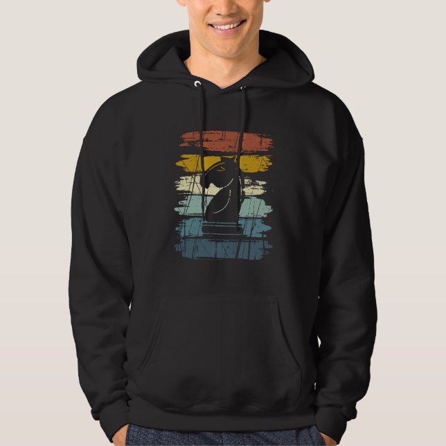 Veste À Capuche Cavalier d'échecs Rétro (Devant)