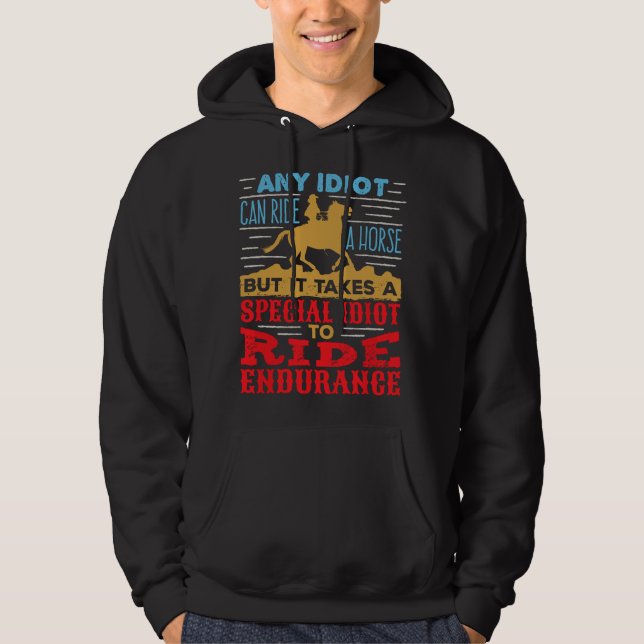 Veste À Capuche Cavalier d'endurance de randonnée équestre drôle E (Devant)