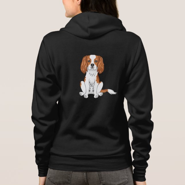 Veste À Capuche Cavalier King Charles Spaniel Blenheim Chien Assis (Dos)