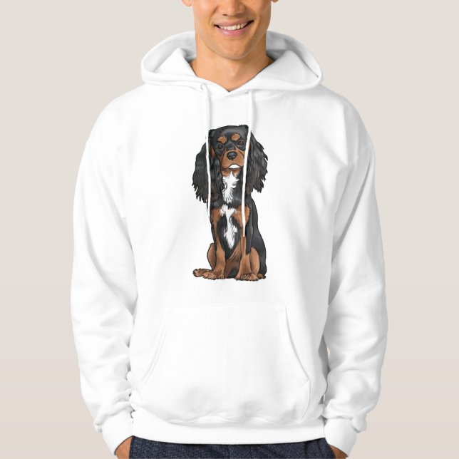 Veste À Capuche Cavalier King Charles Spaniel - Noir et Tan (Devant)