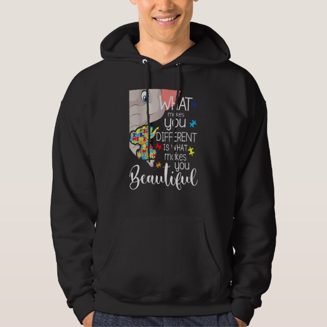 Veste À Capuche Ce qui vous rend différents éléphant maman Autisme (Devant)