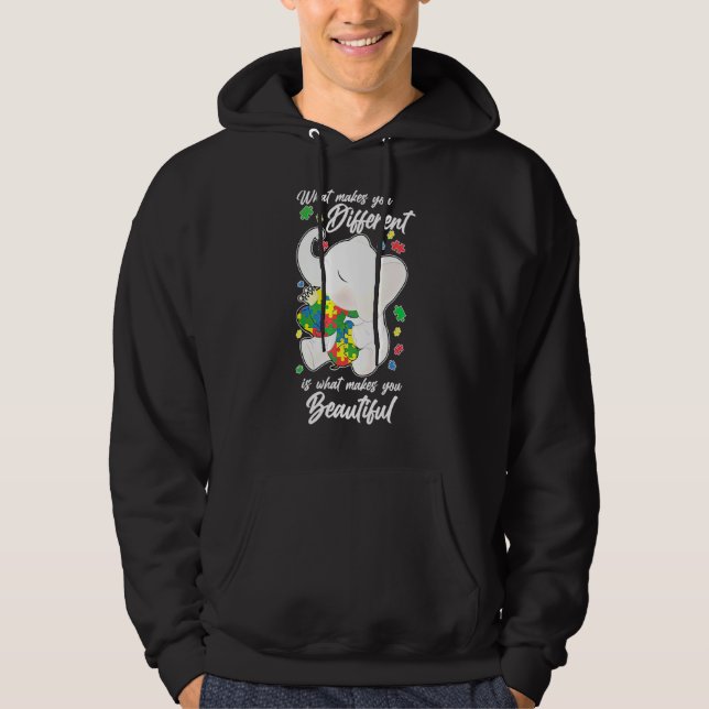 Veste À Capuche Ce qui vous rend différents éléphant maman Autisme (Devant)