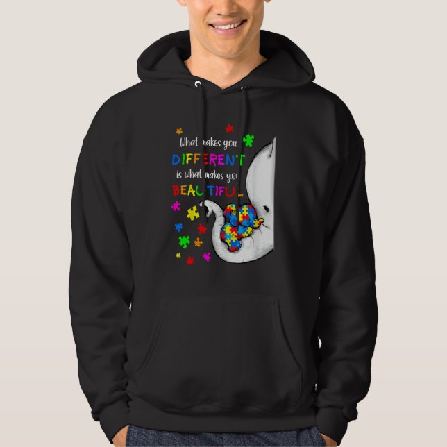 Veste À Capuche Ce qui vous rend différents éléphant maman Autisme (Devant)