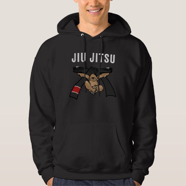 Veste À Capuche Ceinture noire de Jiu Jitsu de paresse de Jiu (Devant)