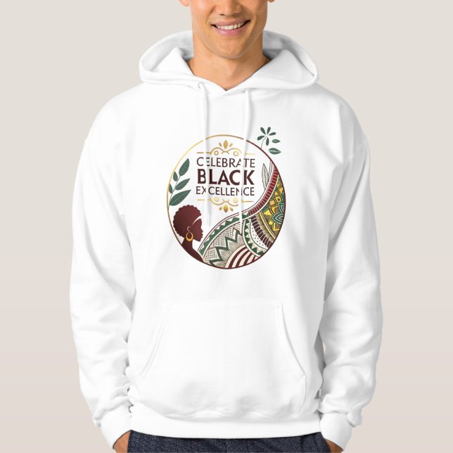 Veste À Capuche Celebrate Black Excellence – hoodie Gold & Black  (Devant)