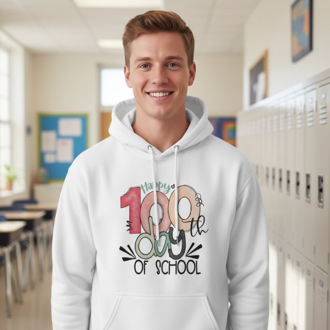 Veste À Capuche Célébration des 100 jours d'école Basic (Créateur téléchargé)