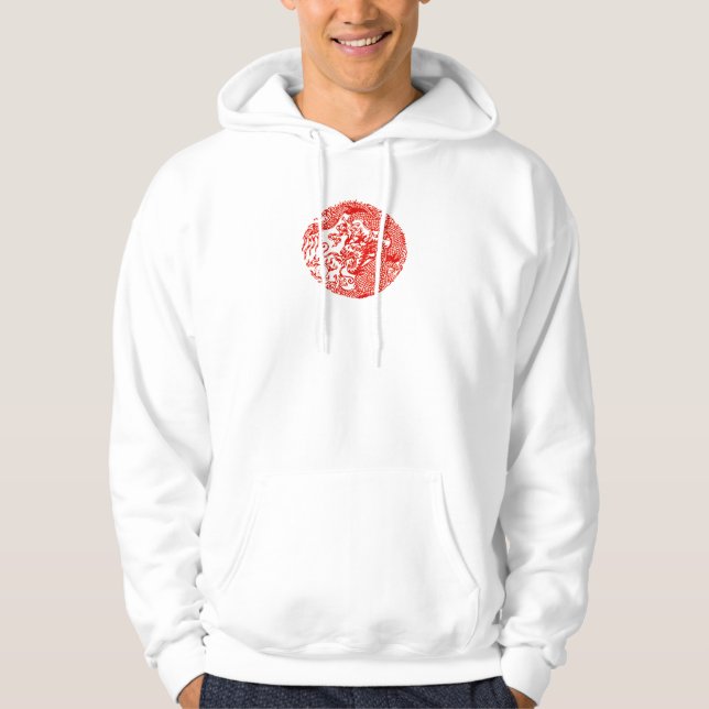 Veste À Capuche cercle chinois de dragon avec de lettrage le dos (Devant)