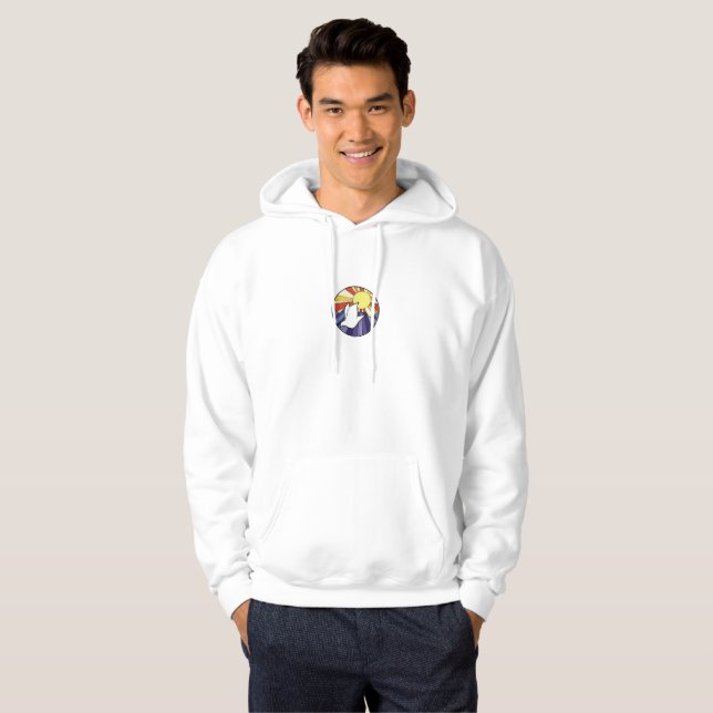 Veste À Capuche Cercle de la colombe RCIA sur fond jaune (Devant entier)