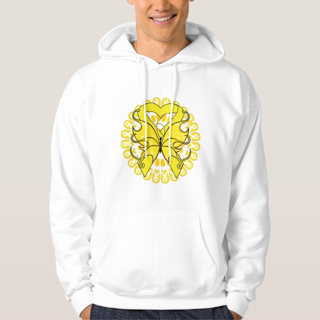 Veste À Capuche Cercle de papillon de Cancer de sarcome des rubans (Devant)