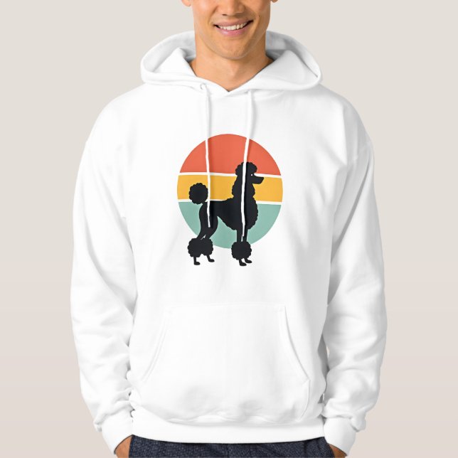 Veste À Capuche Cercle de silhouette de chien rétro coucher de sol (Devant)