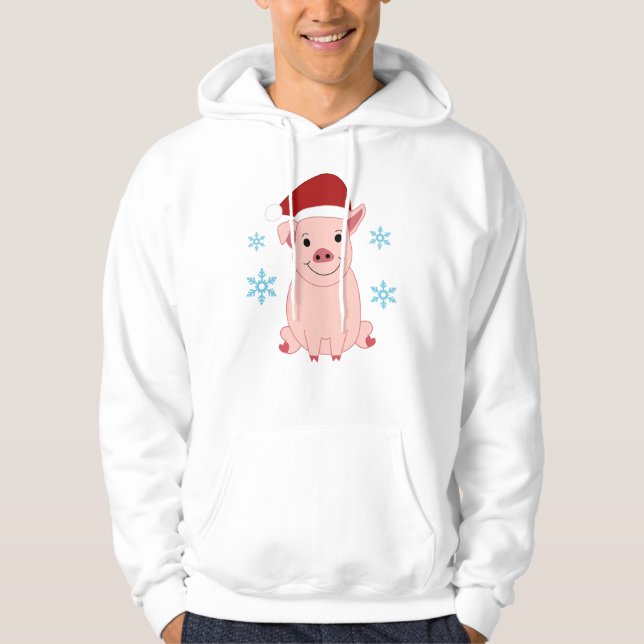 Veste À Capuche Cerdito navideño sonriente (Devant)