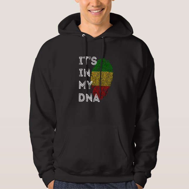 Veste À Capuche C'est dans mon Dna Rasta Reggae Racines Pride R Ja (Devant)