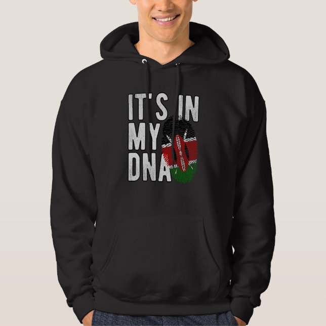 Veste À Capuche C'est drôle dans mon ADN drapeau Kenya Empreinte d (Devant)