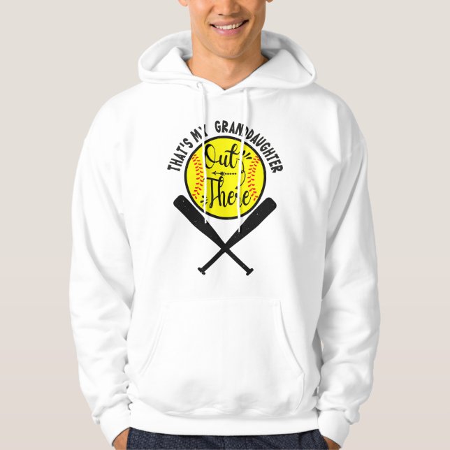 Veste À Capuche C'est ma petite-fille là-bas Softball Grand-mère (Devant)