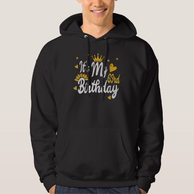 Veste À Capuche C'est mon 63e anniversaire heureux (Devant)