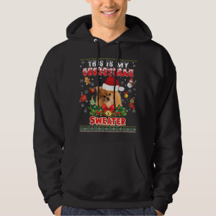 Veste À Capuche C'Est Mon Chandail De Noël Chien Poméranien Vilain