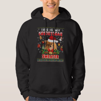 Veste À Capuche C'Est Mon Chandail De Noël Chien Poméranien Vilain